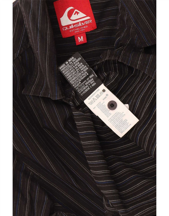 Quiksilver Mens Shirt Medium Black Striped Cotton