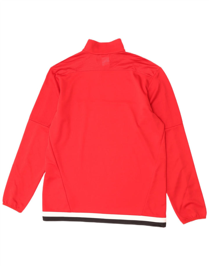 Adidas Mens Climacool Zip Neck Pullover Tracksuit Top Large Red Colourblock