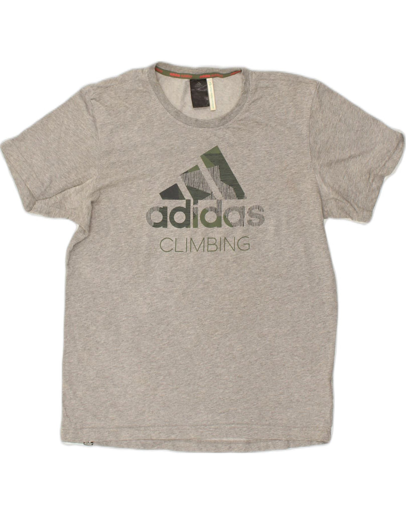 ADIDAS Mens Graphic T-Shirt Top UK 40/42 Medium Grey Cotton | Vintage Adidas | Thrift | Second-Hand Adidas | Used Clothing | Messina Hembry 