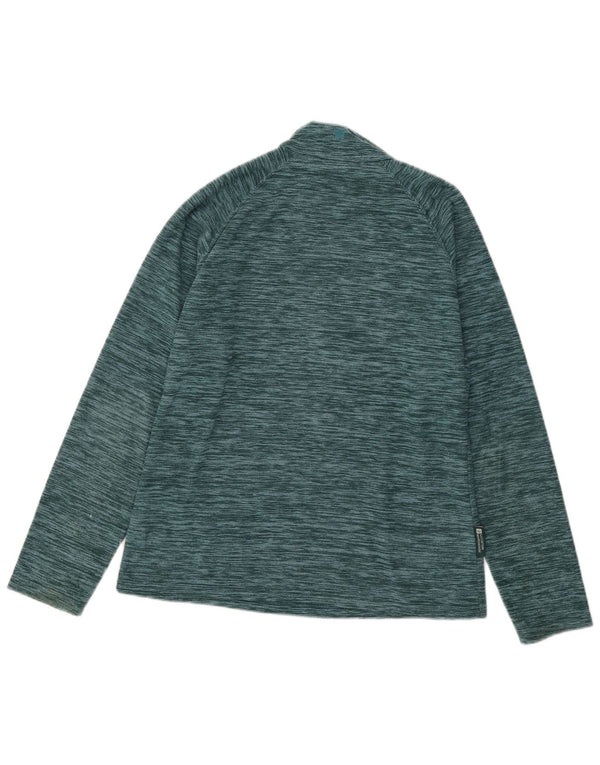 Mountain Warehouse Womens Zip Neck Fleece Jumper UK 12 Medium Green Flecked