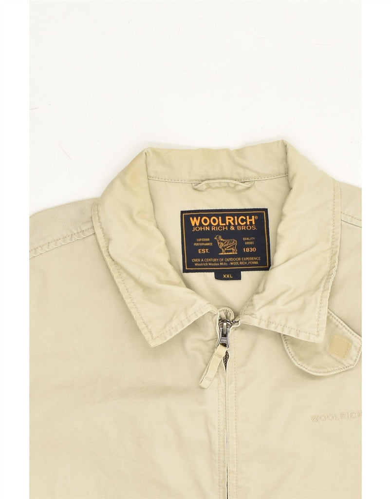 WOOLRICH Mens Bomber Jacket UK 44 2XL Beige Cotton | Vintage Woolrich | Thrift | Second-Hand Woolrich | Used Clothing | Messina Hembry 