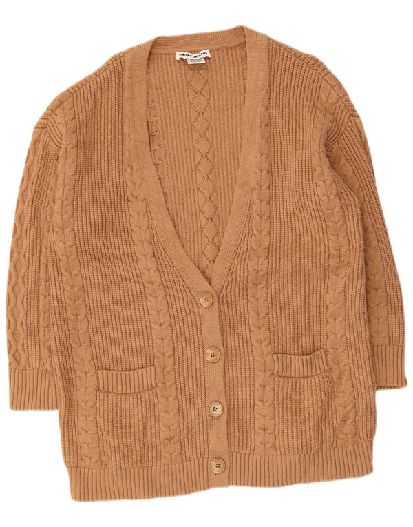 Dkny Womens 3/4 Sleeve Cardigan Sweater UK 18 XL Beige Viscose