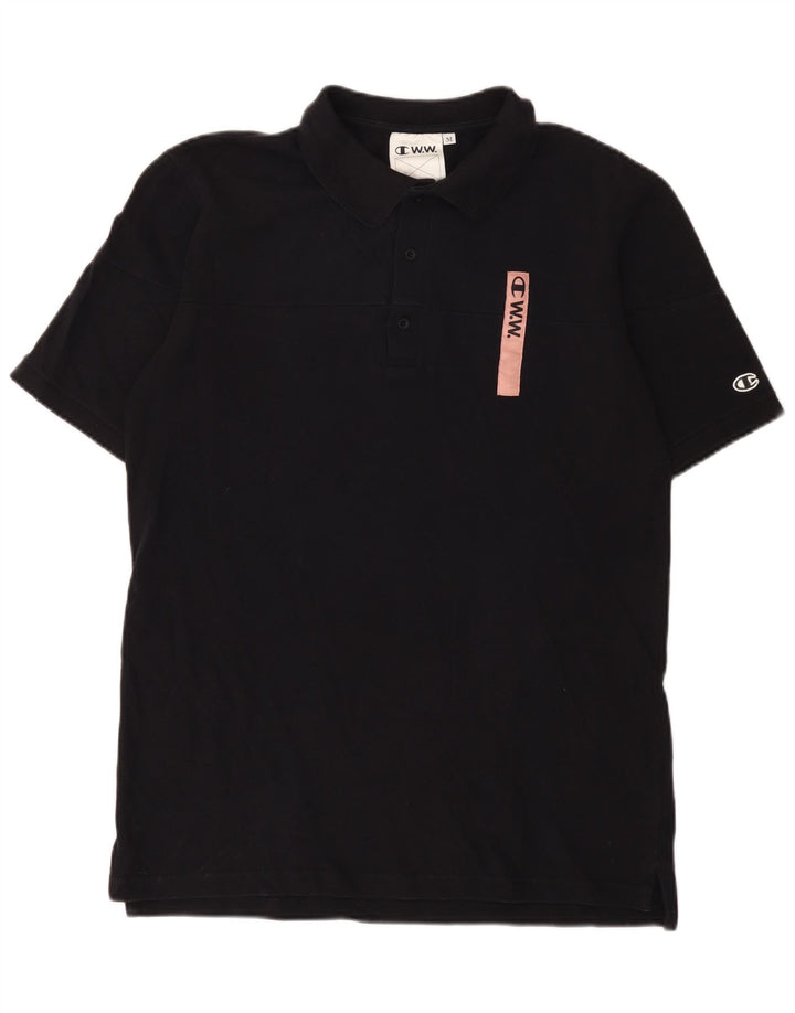 Champion Mens Polo Shirt Medium Navy Blue Cotton