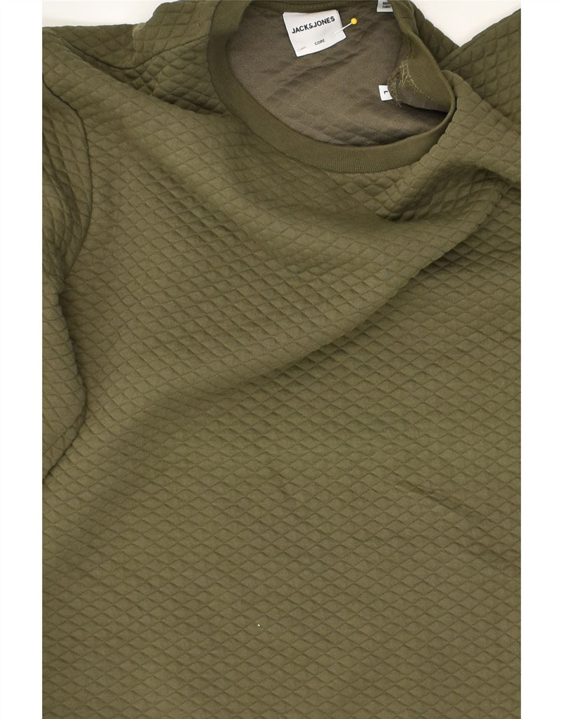 JACK & JONES Mens Sweatshirt Jumper Large Khaki Polyester | Vintage Jack & Jones | Thrift | Second-Hand Jack & Jones | Used Clothing | Messina Hembry 