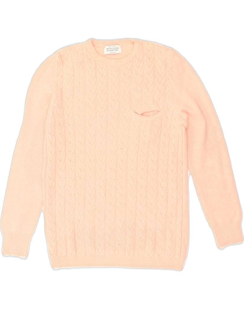 BENETTON Womens Crew Neck Jumper Sweater UK 10 Small Pink Wool | Vintage Benetton | Thrift | Second-Hand Benetton | Used Clothing | Messina Hembry 