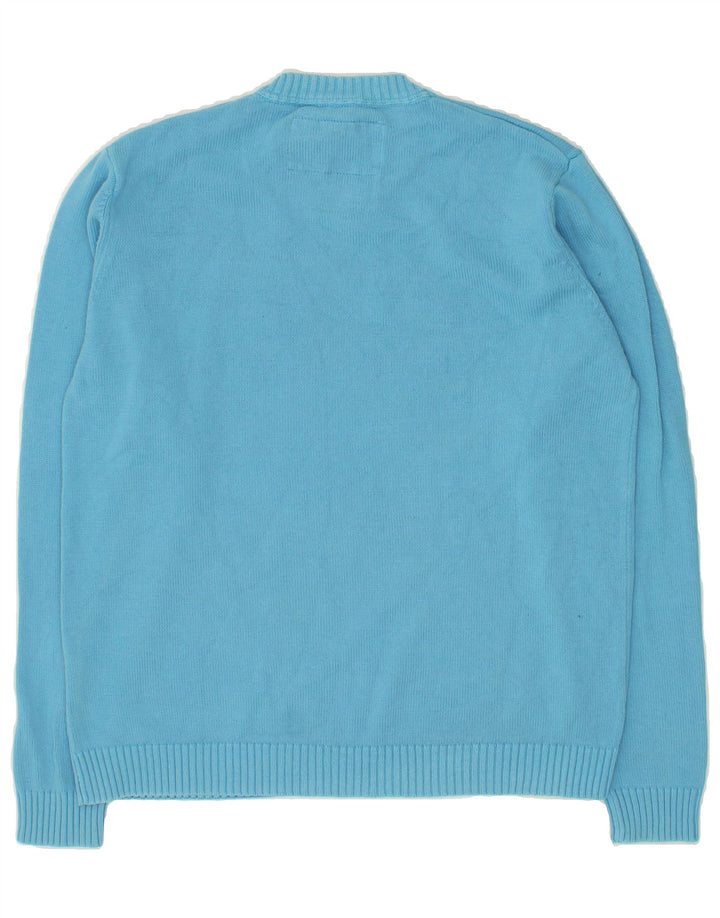 NAUTICA Mens V-Neck Jumper Sweater Medium Blue Cotton Vintage Nautica and Second-Hand Nautica from Messina Hembry 