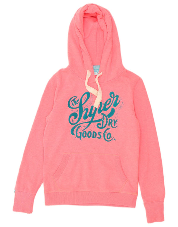 Superdry Womens Graphic Hoodie Jumper UK 6 XS Pink Polyester