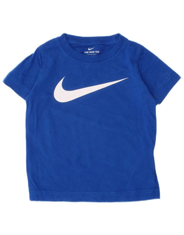 Nike Boys Athletic Cut Graphic T-Shirt Top 2-3 Years Blue Cotton
