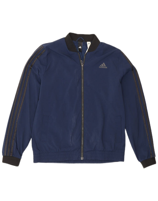 Adidas Womens Tracksuit Top Jacket UK 16/18 Large Navy Blue Sports