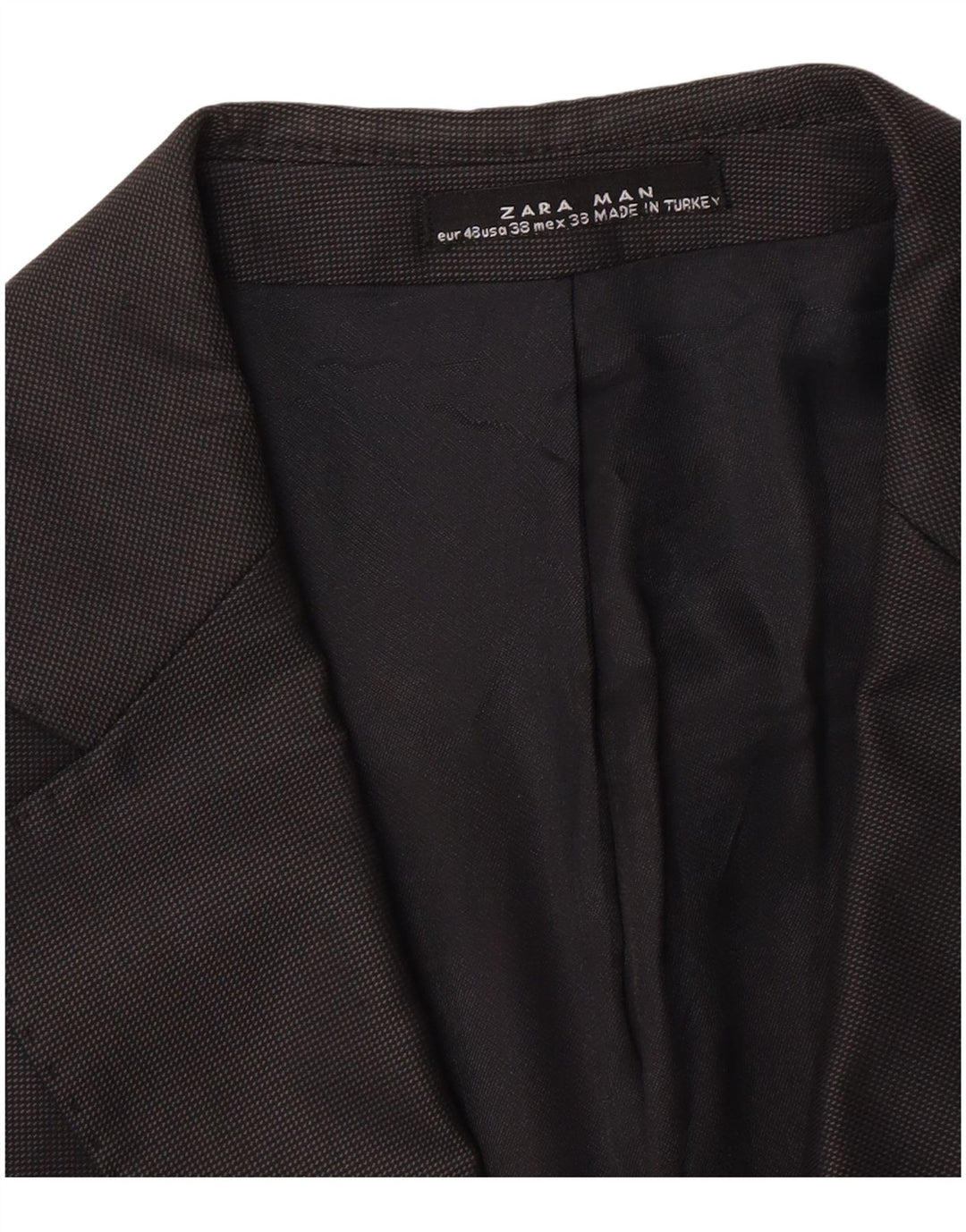 Zara Mens 2 Button Blazer Jacket EU 48 Medium Black