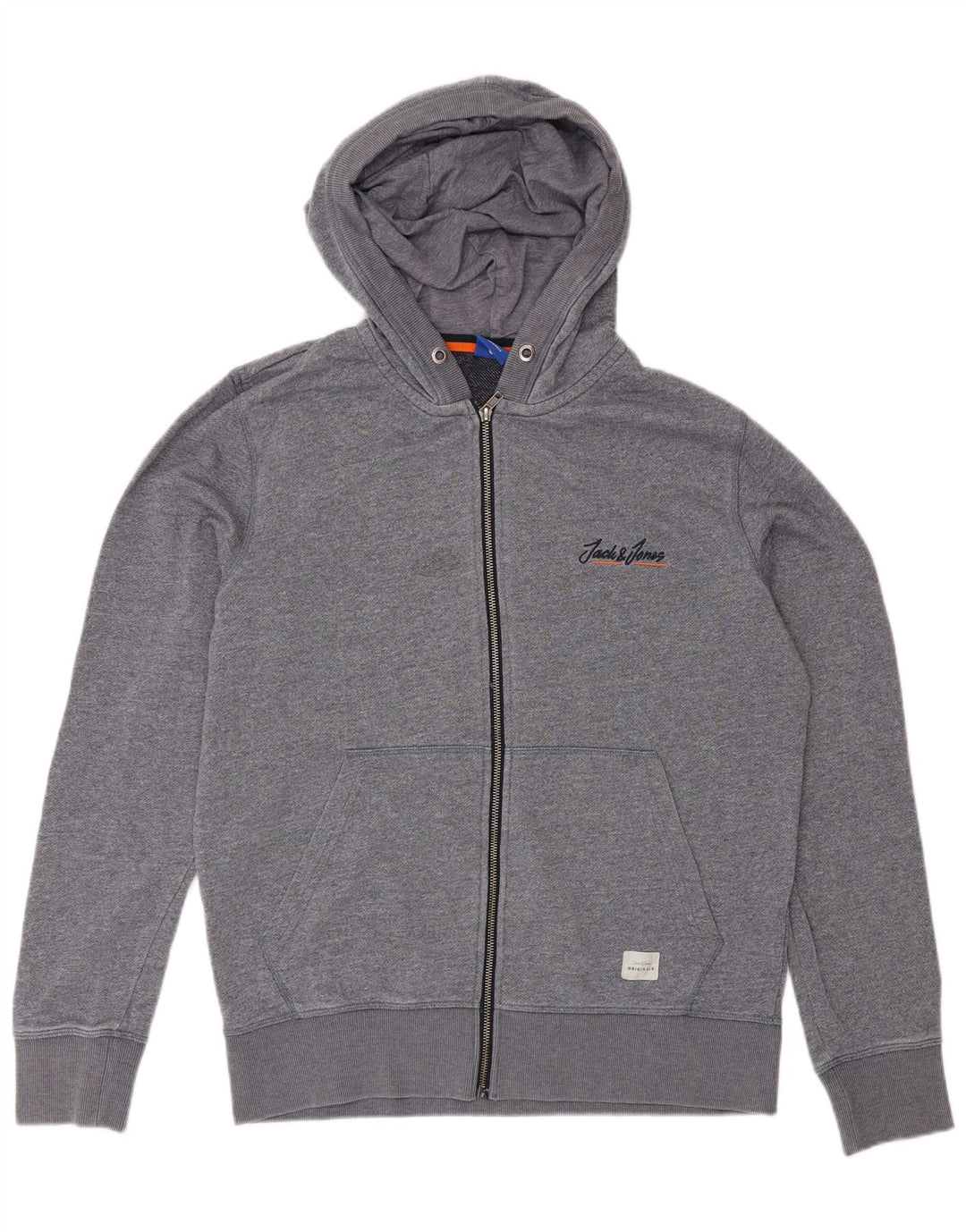 Jack & Jones Mens Zip Hoodie Sweater Medium Grey Flecked Polyester