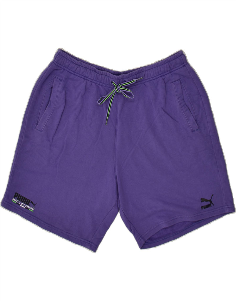 PUMA Mens Sport Shorts Large Purple Cotton | Vintage Puma | Thrift | Second-Hand Puma | Used Clothing | Messina Hembry 