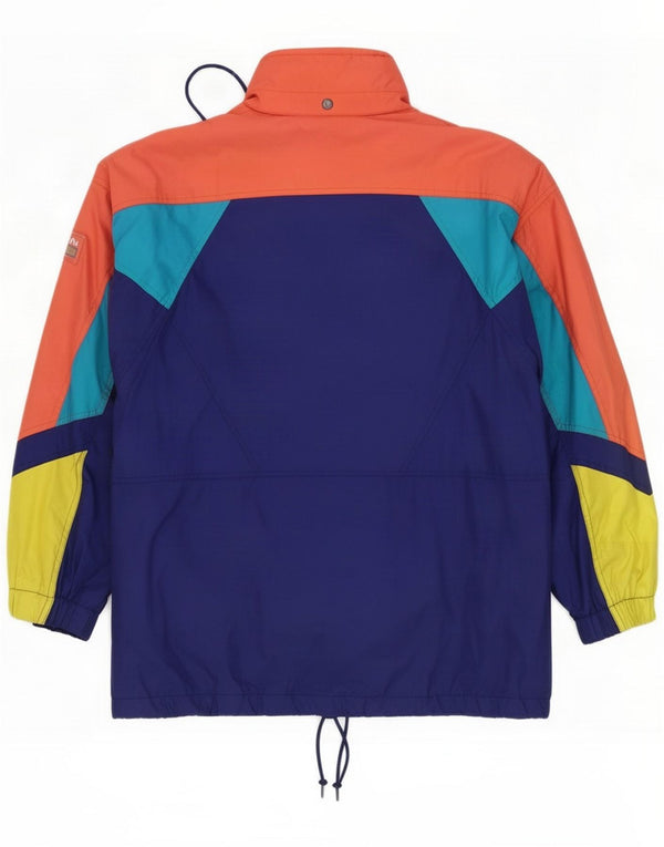Brugi Mens Hooded Loose Fit Ski Jacket UK 36 Small Navy Blue Colourblock