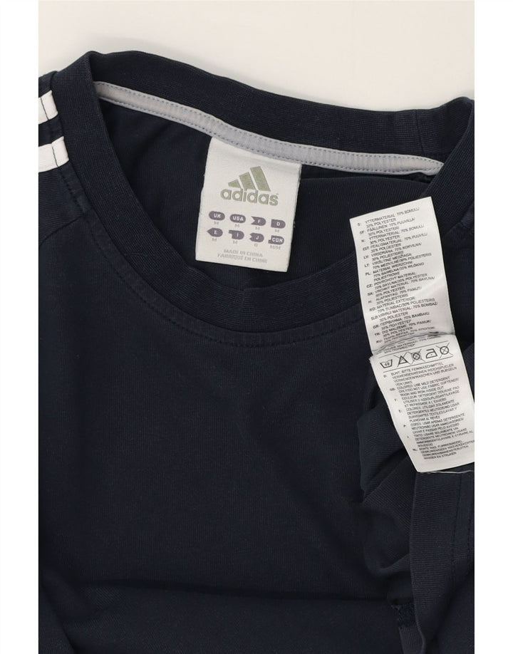 Adidas Mens Climalite T-Shirt Top Medium Navy Blue Colourblock Cotton
