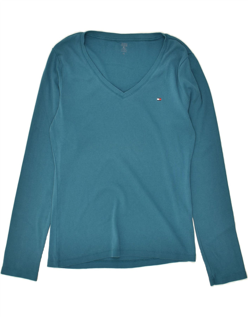 TOMMY HILFIGER Womens Top Long Sleeve UK 12 Medium Blue Cotton Vintage Tommy Hilfiger and Second-Hand Tommy Hilfiger from Messina Hembry 