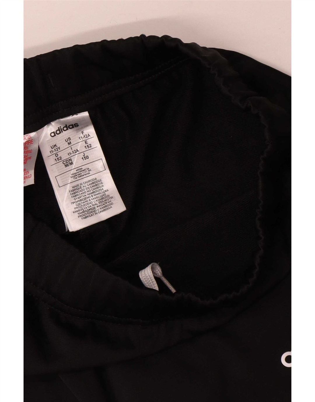 Adidas Boys Tracksuit Trousers Joggers 11-12 Years  Black Polyester