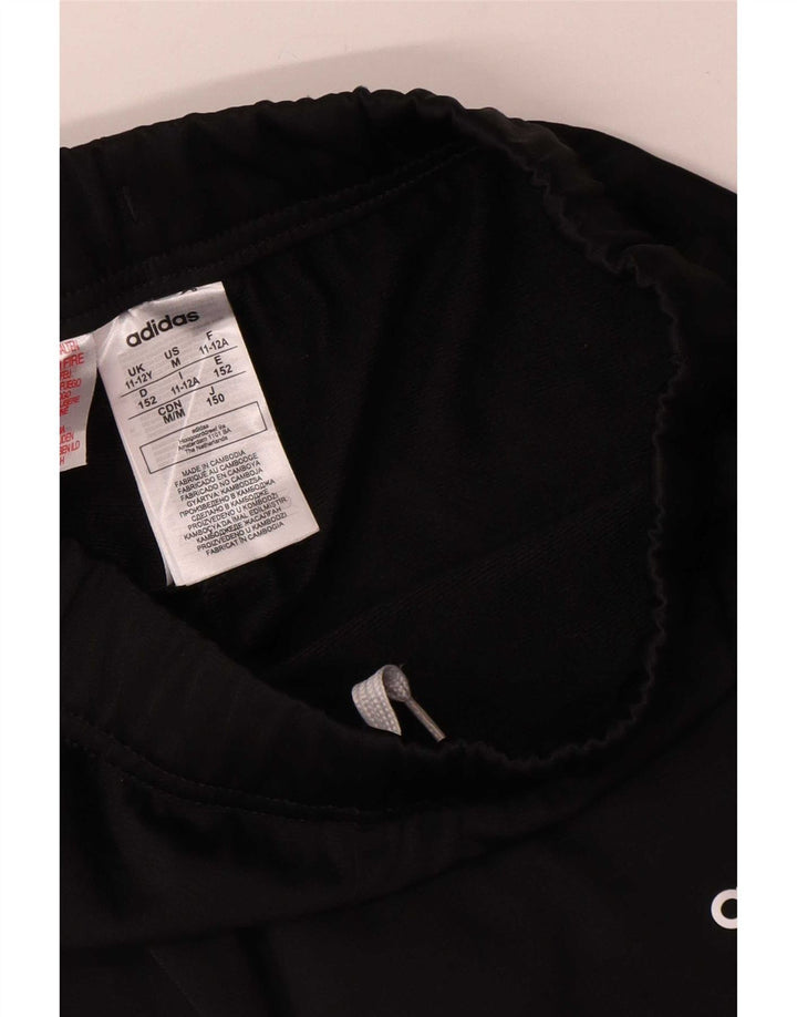 Adidas Boys Tracksuit Trousers Joggers 11-12 Years  Black Polyester