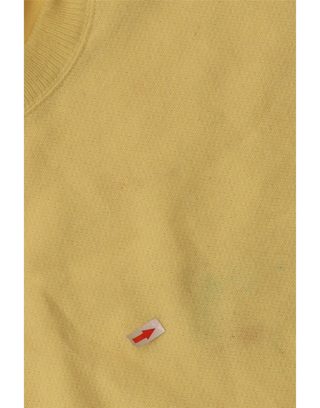 Vintage Mens Polo Neck Sweatshirt Jumper Large Yellow Cotton