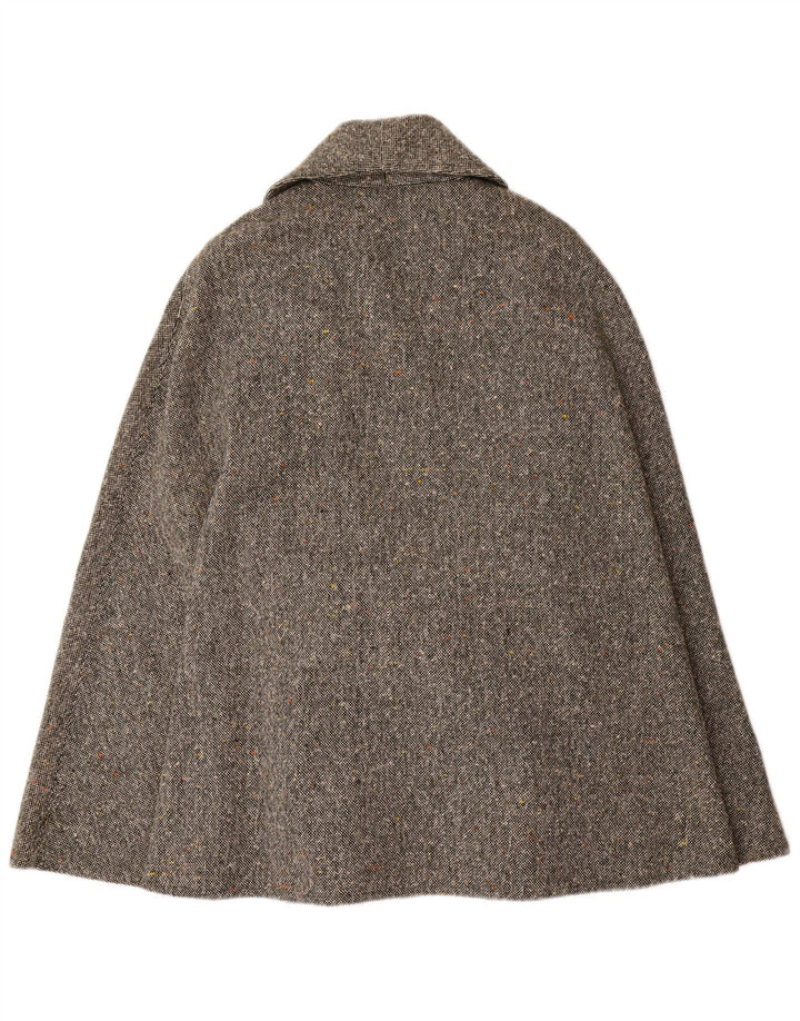 Vintage Womens Cape Coat IT 44 Medium Grey Flecked
