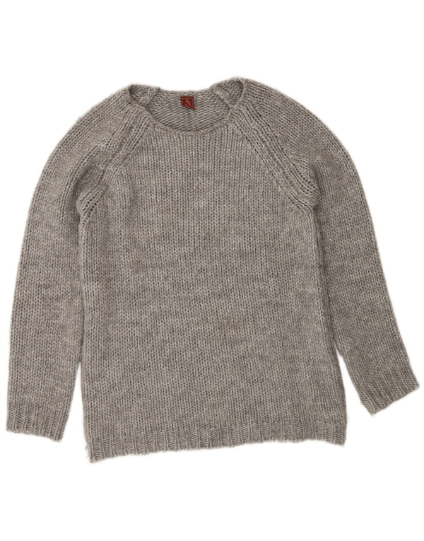 Dondup Womens Boat Neck Jumper Sweater UK 14 Medium Grey Wool