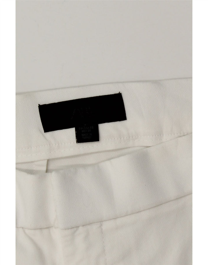 ZARA Womens Straight Cropped Trousers XS W26 L25 White