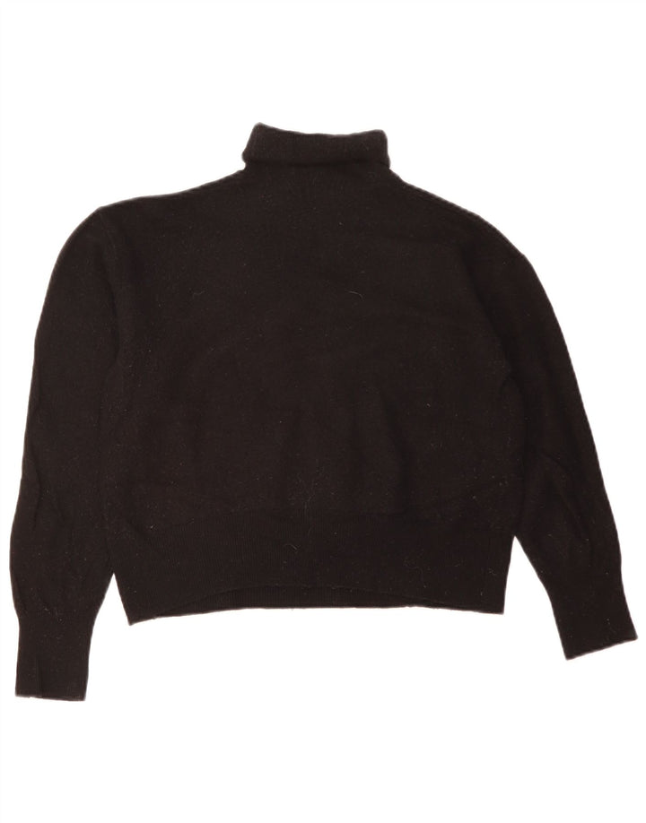 Zara Womens Crop Roll Neck Jumper Sweater UK 14 Medium Black