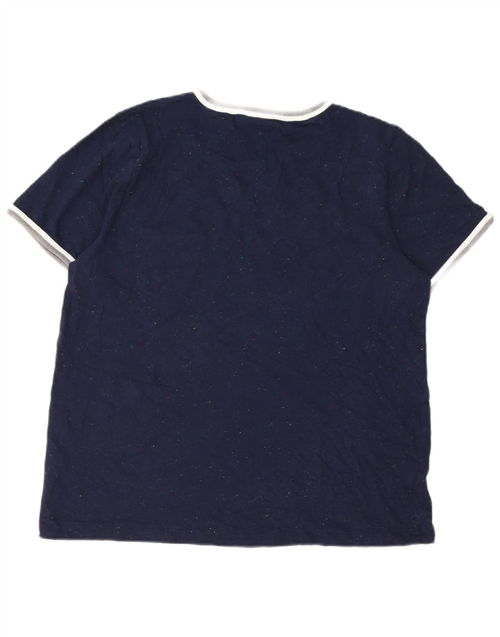 J. Crew Womens T-Shirt Top UK 16 Large Navy Blue Flecked Cotton