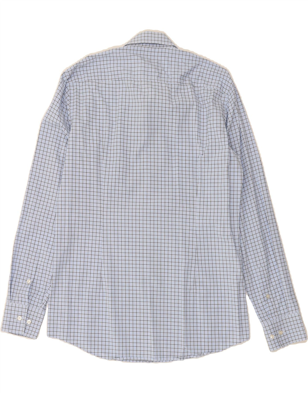 HUGO BOSS Mens Slim Fit Shirt Size 39 15 1/2 Medium Blue Check Cotton