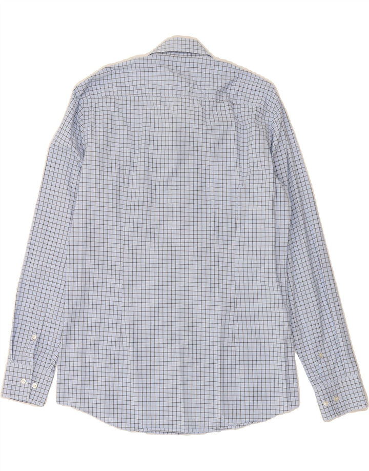 HUGO BOSS Mens Slim Fit Shirt Size 39 15 1/2 Medium Blue Check Cotton