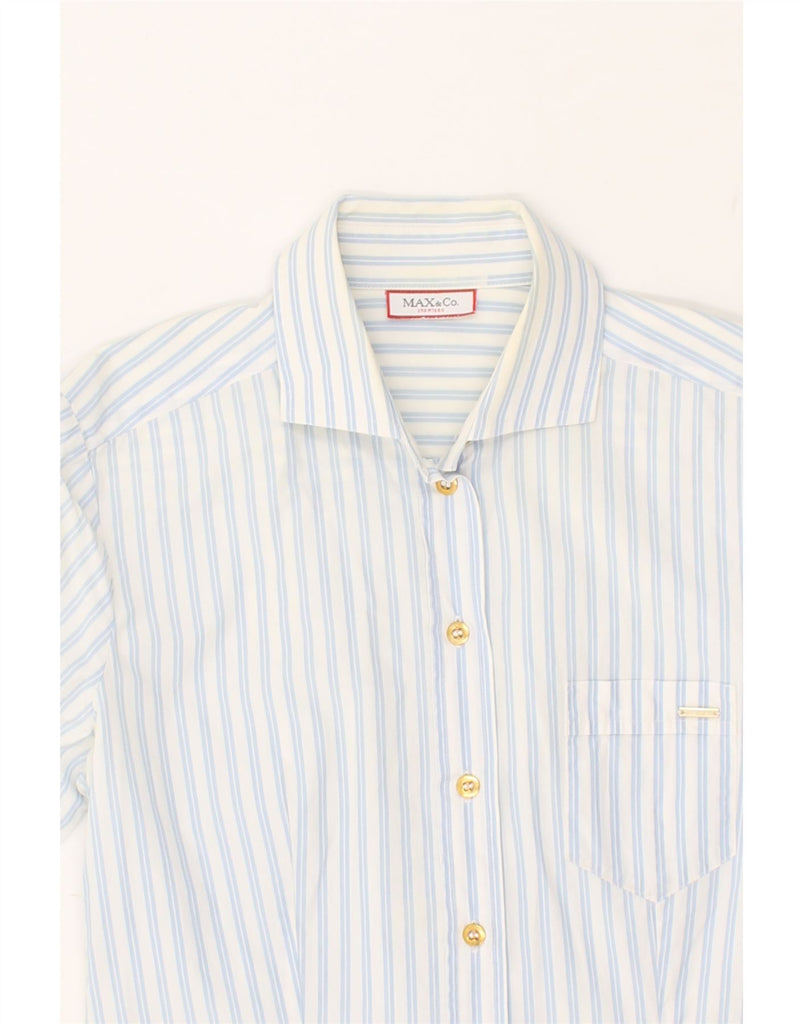 MAX & CO. Womens Shirt UK 12 Medium White Striped | Vintage Max & Co. | Thrift | Second-Hand Max & Co. | Used Clothing | Messina Hembry 