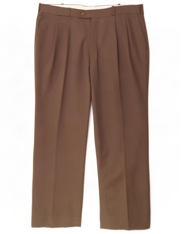 Farah Mens Pegged Suit Trousers W36 L29 Grey Polyester
