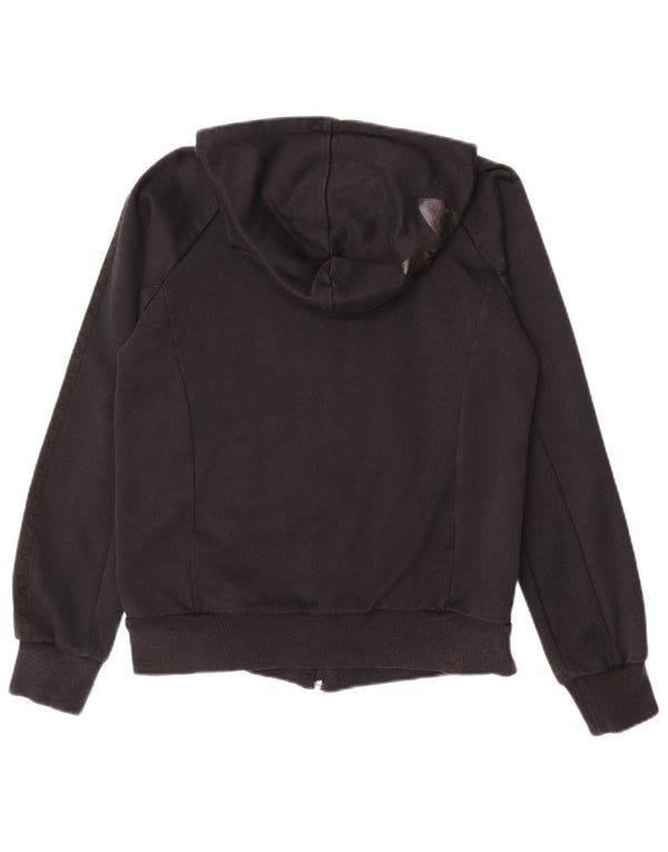 Adidas Womens Graphic Zip Hoodie Sweater IT 42 Medium Black Cotton