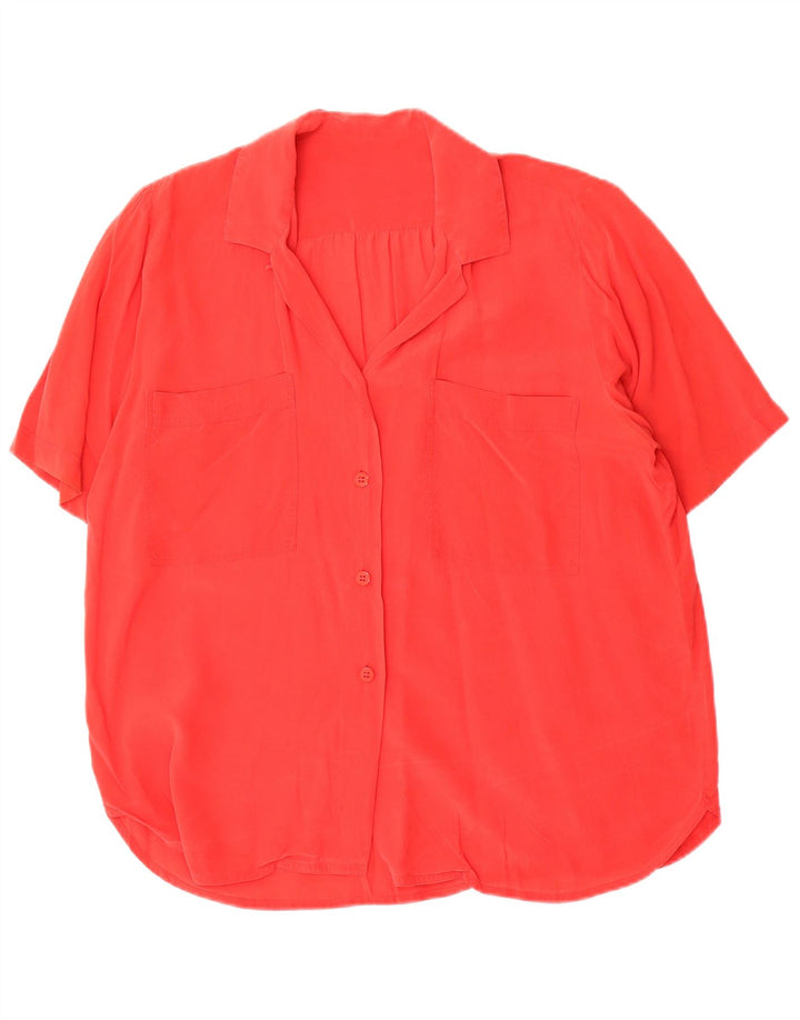Vintage Womens Short Sleeve Shirt Blouse UK 16 Large Red