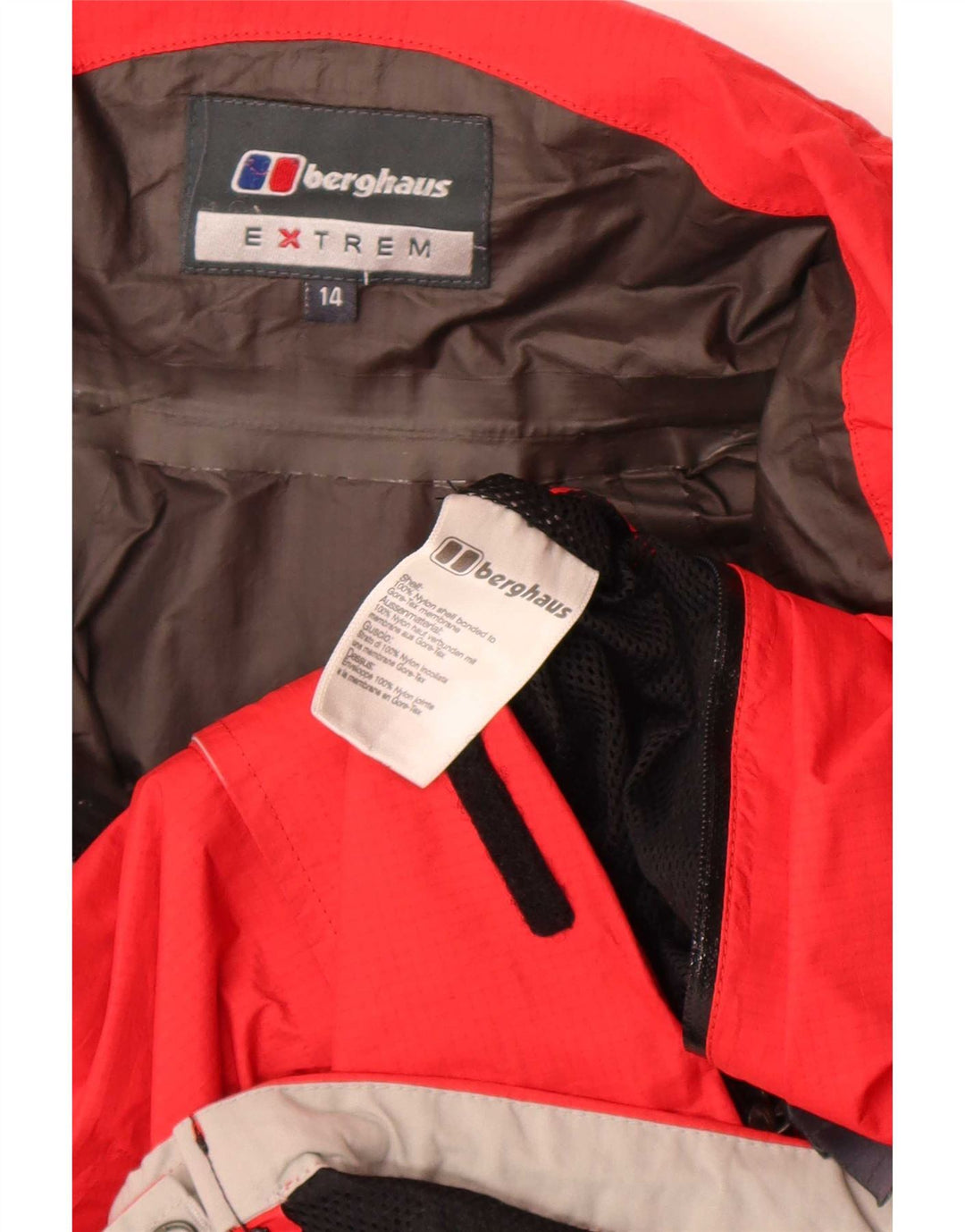 Berghaus Boys Hooded Rain Jacket 13-14 Years Red Nylon