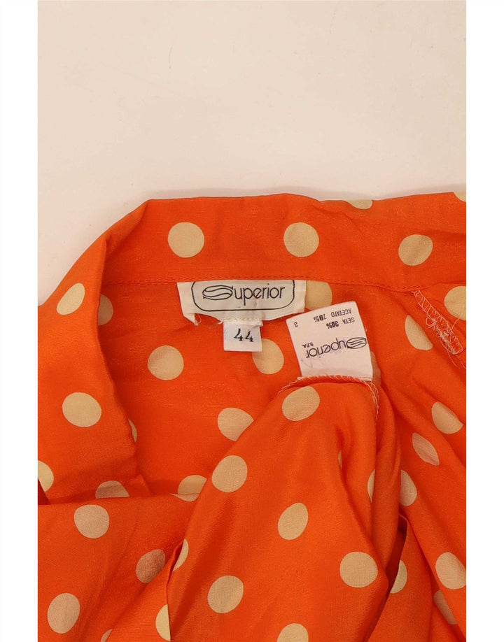 Superior Womens Crop Short Sleeve Shirt Blouse IT 44 Medium Orange