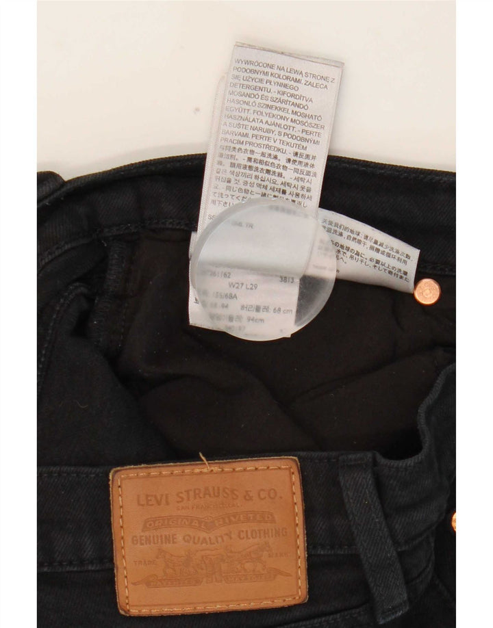 Levi's Womens Ribcage Straight Jeans W27 L29 Black Cotton