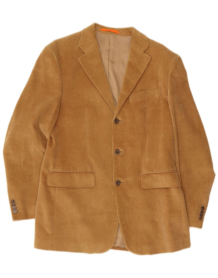 Springfield Mens 3 Button Corduroy Blazer Jacket IT 48 Medium Beige Cotton