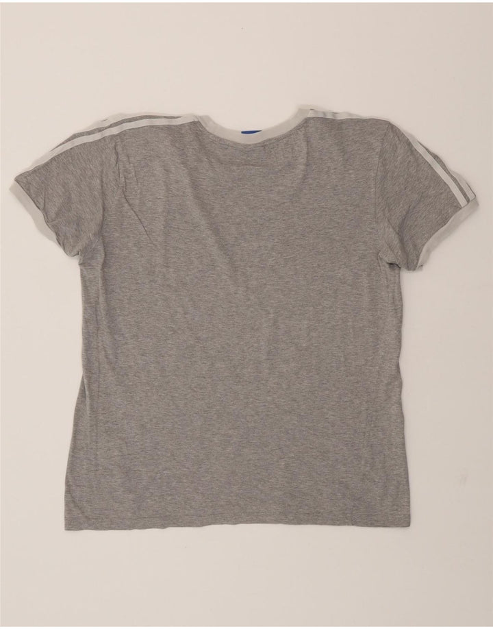 ADIDAS Womens Graphic T-Shirt Top UK 12 Medium Grey Vintage Adidas and Second-Hand Adidas from Messina Hembry 