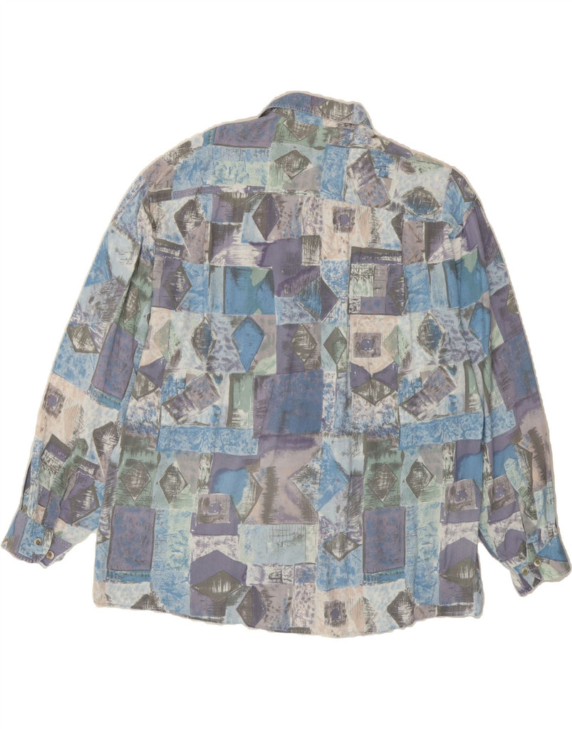 SCHIESSER Mens Shirt Size 41 Large Multicoloured Geometric Viscose Vintage Schiesser and Second-Hand Schiesser from Messina Hembry 