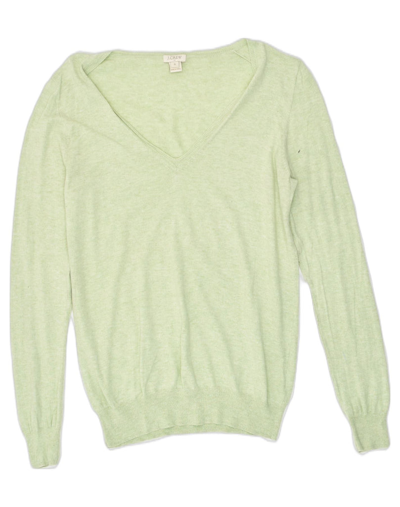 J. CREW Womens V-Neck Jumper Sweater UK 10 Small Green Cotton | Vintage J. Crew | Thrift | Second-Hand J. Crew | Used Clothing | Messina Hembry 