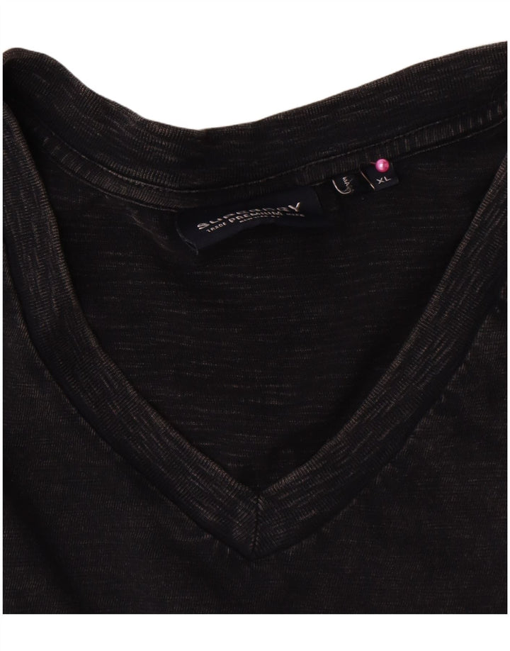 Superdry Mens T-Shirt Top XL Black Cotton