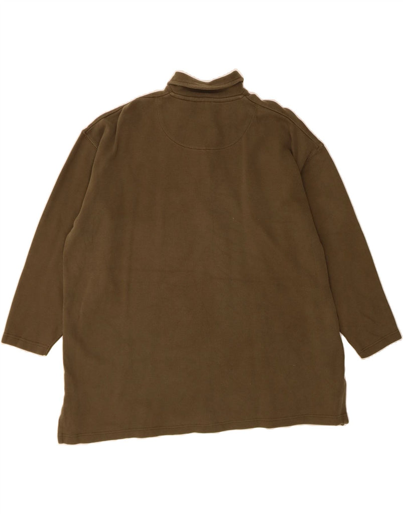 EDDIE BAUER Womens Oversized Long Sleeve Polo Shirt UK 10 Small Brown Vintage Eddie Bauer and Second-Hand Eddie Bauer from Messina Hembry 