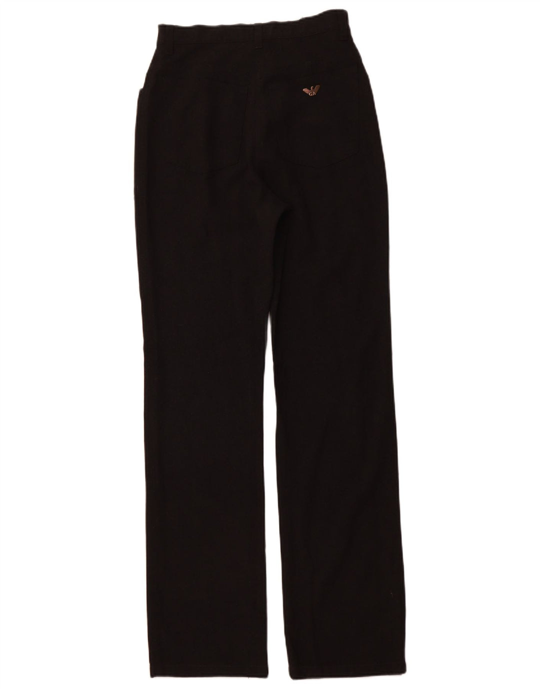 ARMANI Womens High Waist Straight Casual Trousers W30 L32 Black Polyester
