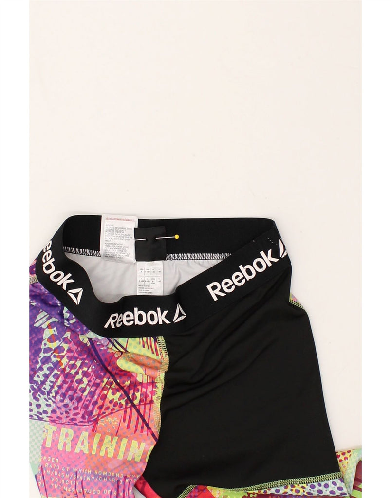 REEBOK Girls Abstract Pattern Leggings 9-10 Years Multicoloured | Vintage Reebok | Thrift | Second-Hand Reebok | Used Clothing | Messina Hembry 