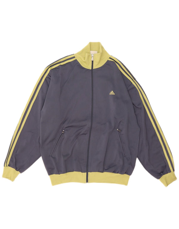 Adidas Mens Tracksuit Top Jacket UK 38/40 Medium Grey Colourblock Polyester