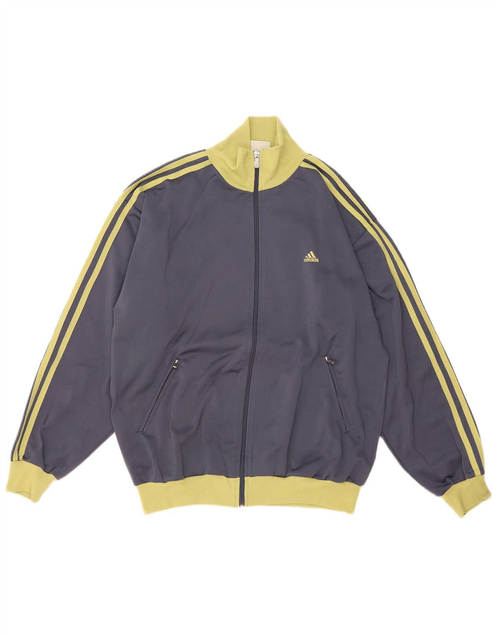 Adidas Mens Tracksuit Top Jacket UK 38/40 Medium Grey Colourblock Polyester