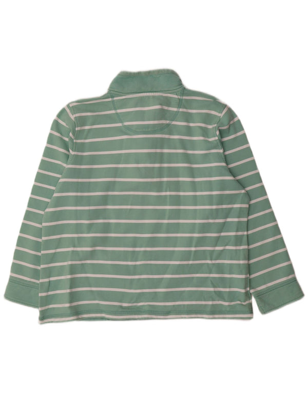 Crew Clothing Womens Zip Neck Sweatshirt Jumper UK 18 XL Green Striped