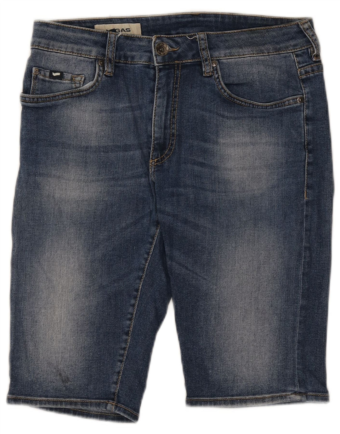 Gas Mens Denim Shorts W33 Medium Blue Cotton