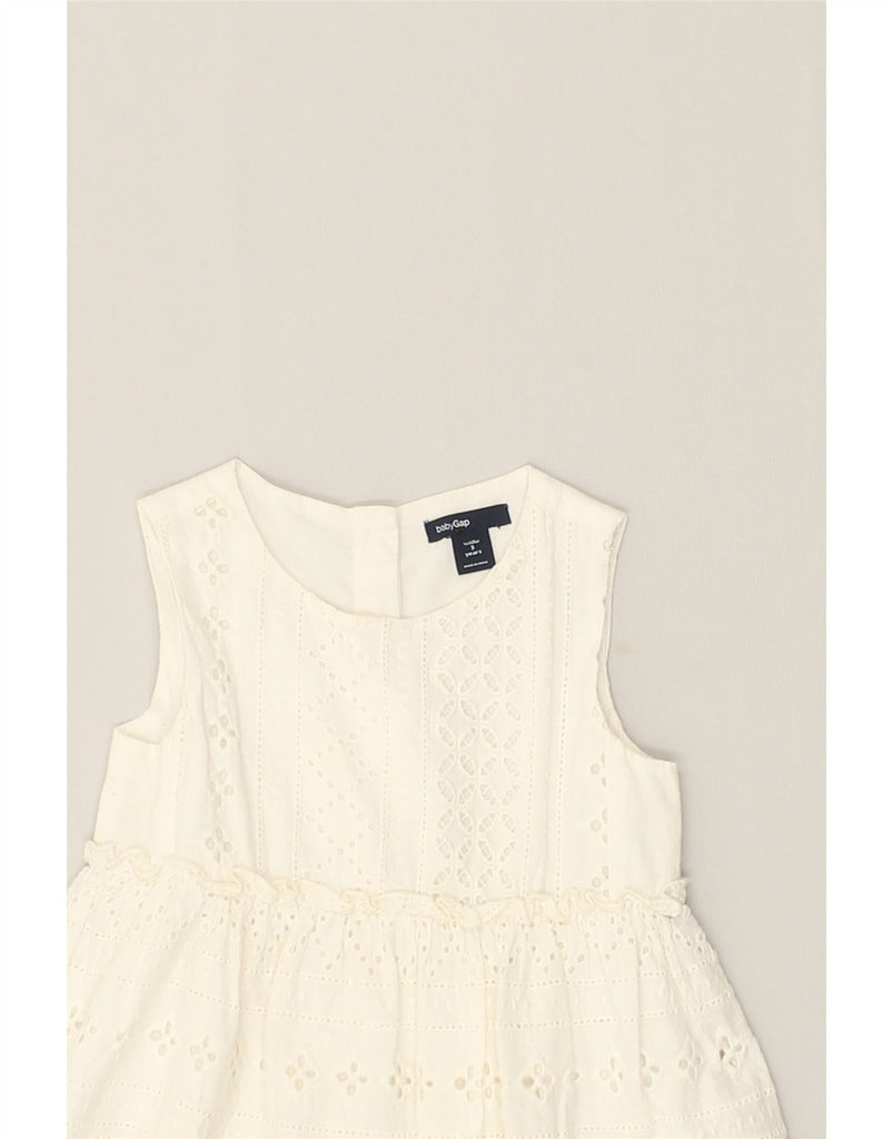 GAP Girls A-Line Dress 2-3 Years White Cotton | Vintage Gap | Thrift | Second-Hand Gap | Used Clothing | Messina Hembry 