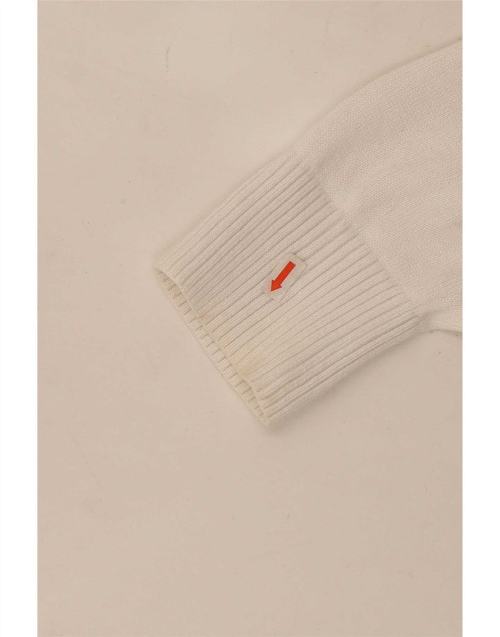 Tommy Hilfiger Mens Graphic Crew Neck Jumper Sweater Small White Cotton